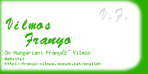 vilmos franyo business card